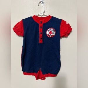 Vintage Boston Red Sox Baby Romper 18 M Official Rookie League Kid Athlete Red
